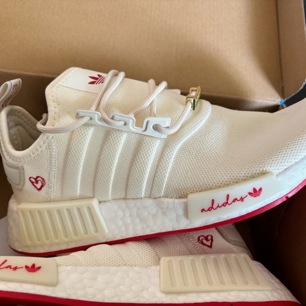 Adidas Valentine’s Cream and Red NMD Sneakers